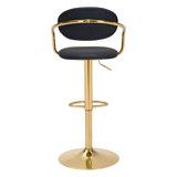 Upholstered Adjustable Height Counter Stool with Metal Frame