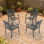 Ensemble de chaises de patio en aluminium coulé 4 pièces avec design empilable