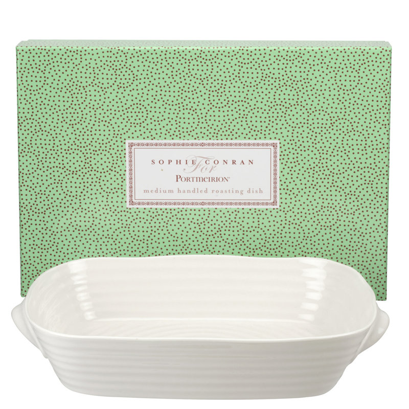 Portemirion Sophie Conran blanc à poignée moyenne rectangulaire