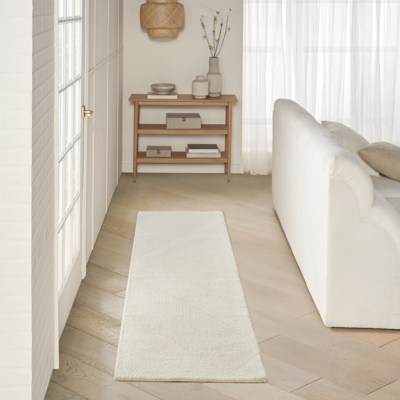 DKNY Pure Patterns 2'3" x 7'6" Ivory Modern Indoor Rug, Runner  2'3" x 7'6", Ivory