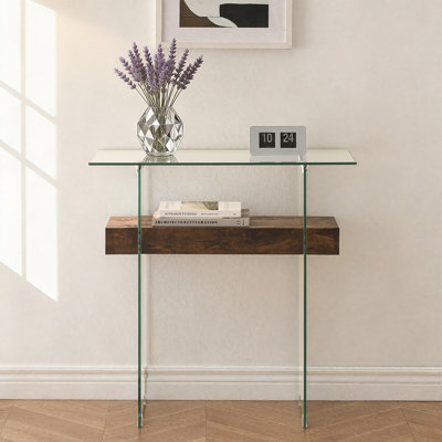 Console en verre trempé avec tablette