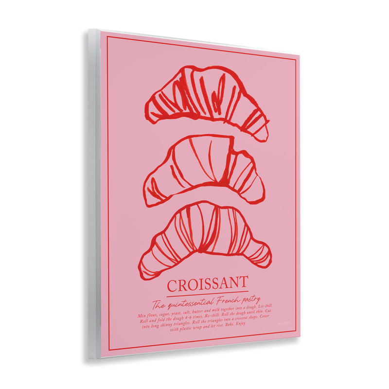 Croissant, petit-déjeuner, plaque murale, design par Jenaya Jackson