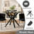 Modern Round Dining Set With Chenile Armchair, Clear Tempered Glass Dining Table And Chairs With Arms For Dining Room-1454159012-1454159014-1454159018