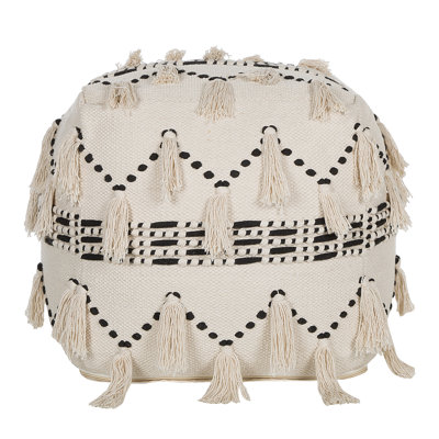 Koski 50cm Wide Square Geometric Pouf Ottoman