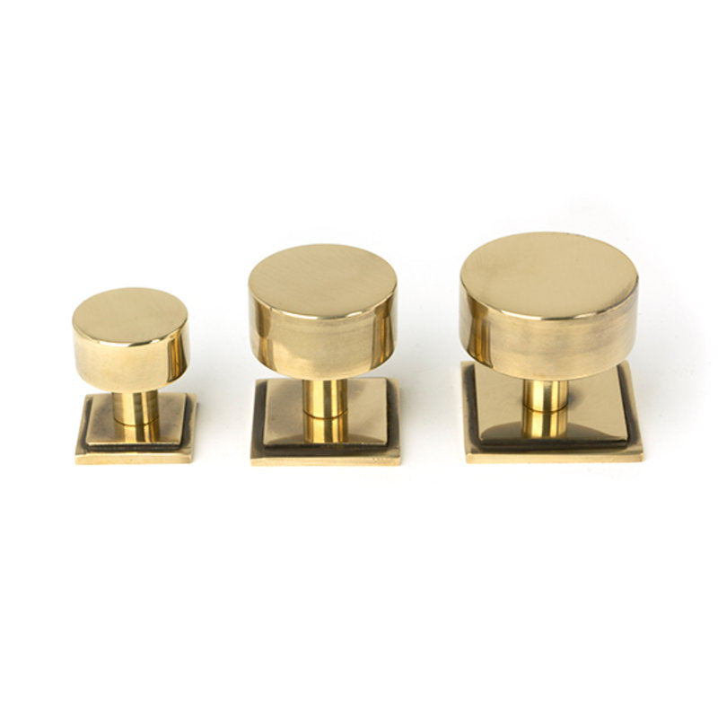 38mm Square Knob, Aged Brass