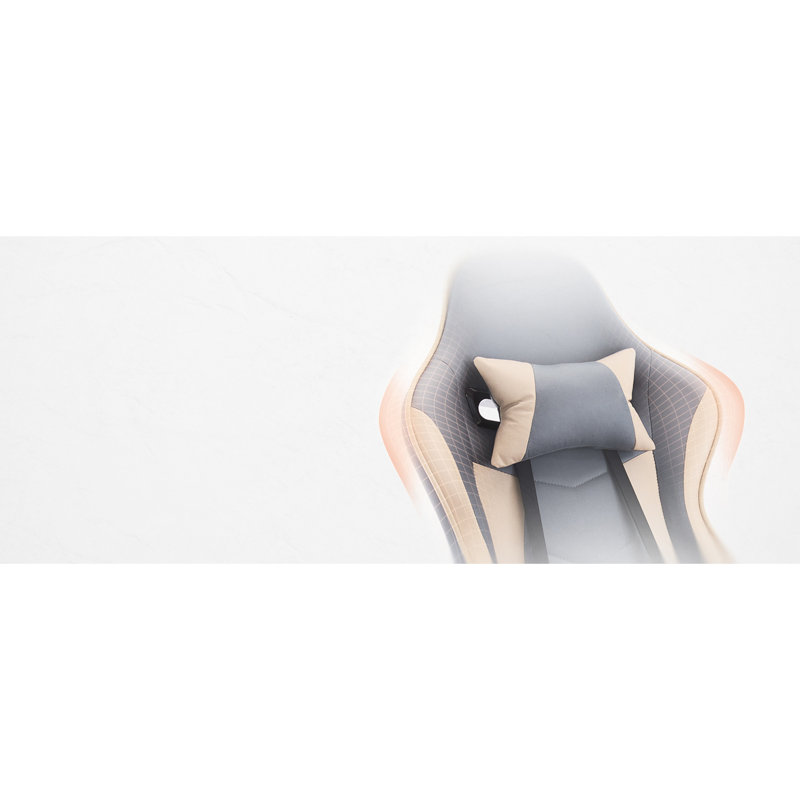 Fauteuil de jeu, fauteuil d'ordinateur ergonomique avec repose-pieds et support lombaire à massage, fauteuil de jeu pivotant à hauteur réglable pour le bureau personnel
