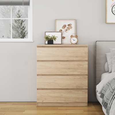 4 Drawer Dresser,Modern Storage Chest of Drawers, Dresser for Closet with Handle-Free Design, Closet Chests Organizer for Bedroom, Living Room