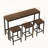 Modern Design Kitchen Dining Table,Pub Table,Long Dining Table Set with 3 Stools,Easy Assembly,Dark Brown