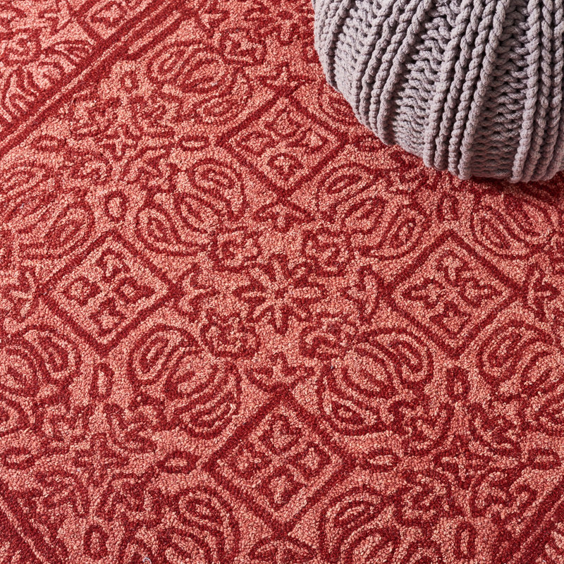 Balyeet Hand Tufted Wool/Cotton Oriental Rug in Red, Runner 2'3" x 8'