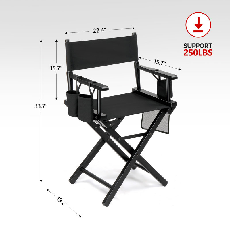 Chaise de réalisateur Taraneka, Noir