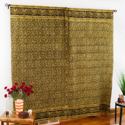 Orellana 100% Cotton Room Darkening Curtain