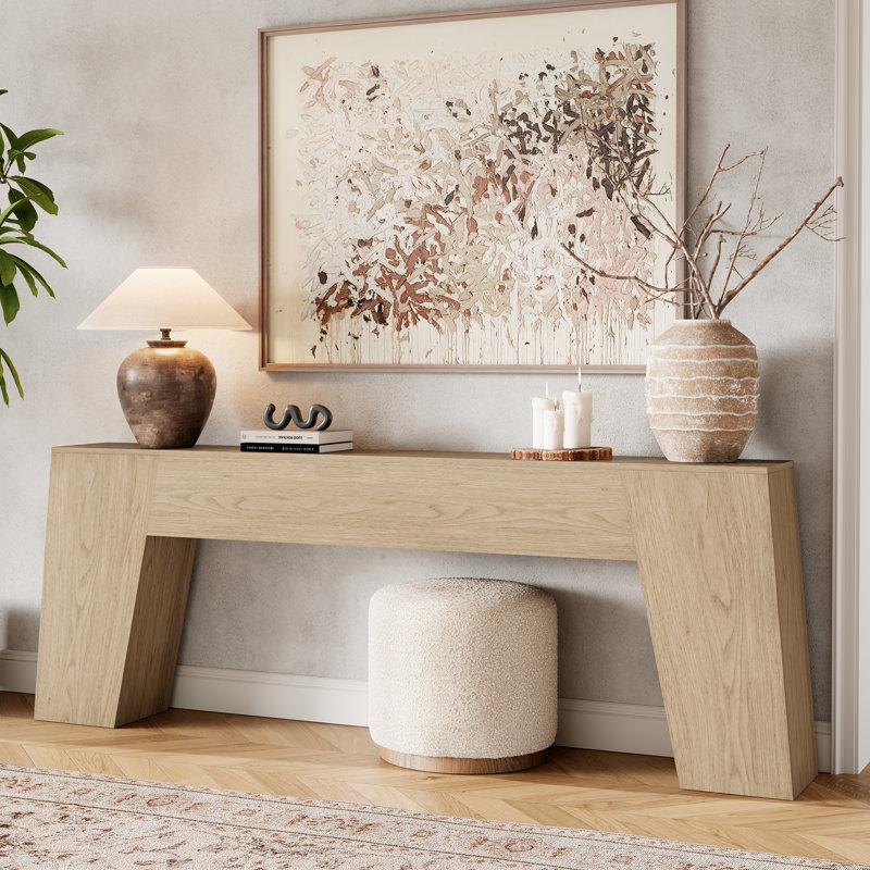 Console de canapé extra longue pour le hall d'entrée, grande table de ferme en bois de 78 pouces derrière le canapé