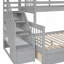 Lit superposé en L Keionna avec trois tiroirs, échelle et escalier pour un espace de sommeil sécuritaire, durable et fonctionnel