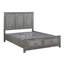 Lit plateforme rustique avec rangement gris et polyvalent pour chambre à coucher fonctionnelle