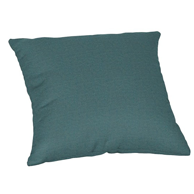 Casual Cushion Solid Sunbrella® Fabric 1-Piece Indoor/Outdoor Square Throw Pillow, 20"W x 20"L, Cast Lagoon, 20"H x 20"W