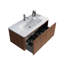 U048-Etna36W-304 Meuble-lavabo de 36 po en noyer rayé avec lavabo en céramique Etna