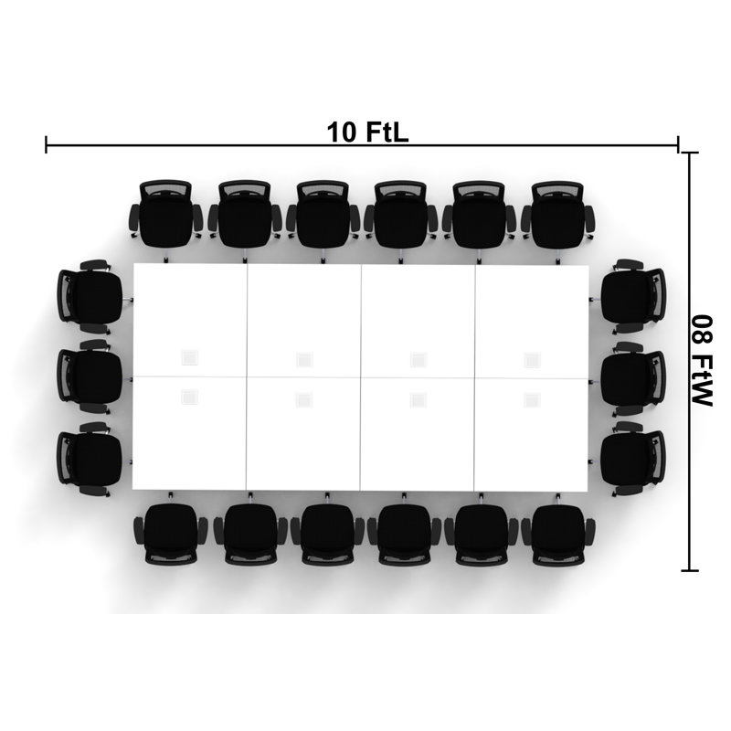 Rectangle 18 Person Flip Top 72'' L Modular Training Table and Chair Set with Casters and Modesty Panel and Cable Management