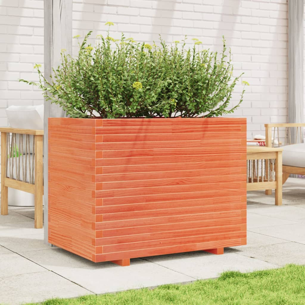 vidaXL Garden Planter - Solid Pine Wood - Brown - 90x60x72.5 cm - Image 3