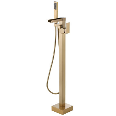 Single Handle Floor Mounted Clawfoot Tub Faucet with Handled Shower