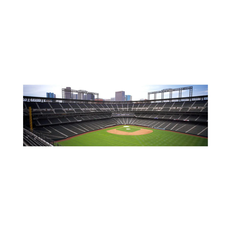 Coors Field Denver CO 1 Piece Wrapped Canvas Panoramic Wall Art, 30.48 cm H x 91.44 cm W x 1.91 cm D