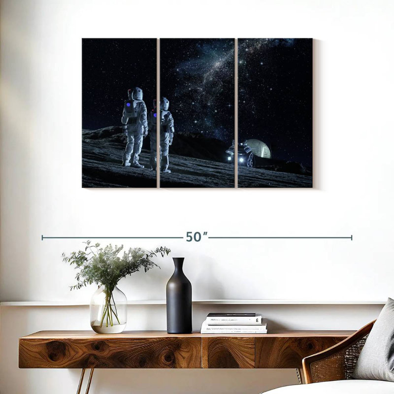 Oberle Lunar Base Astronauts, 24" H x 38" W
