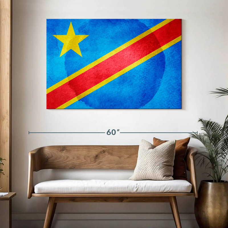 Borges Washed Congo Flag, 32" H x 48" W