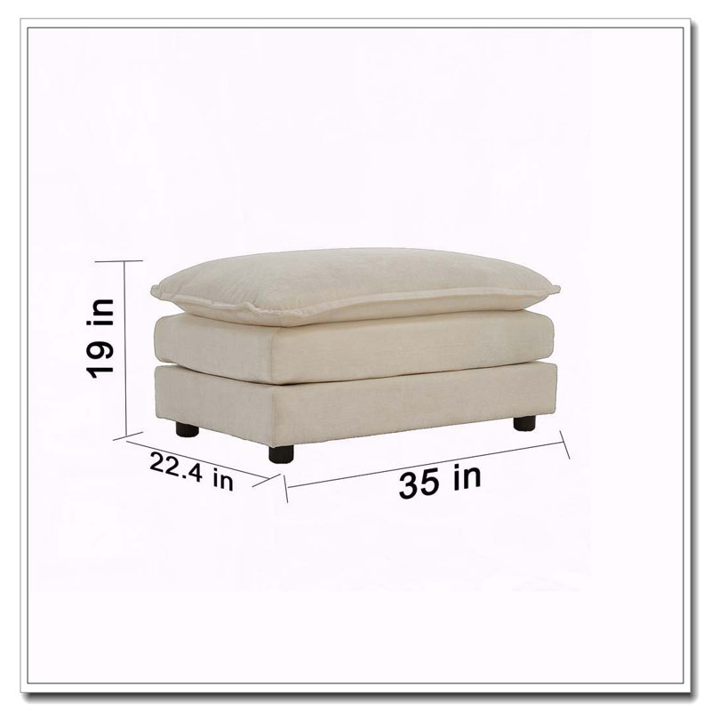 Canapé moderne en tissu pour salon, siège profond rembourré de grande taille, Grey+4Seat+2Ottman 4