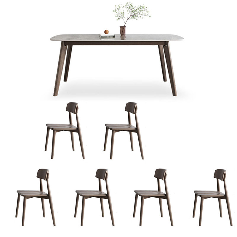 Ensemble de salle à manger rectangulaire moderne avec lumière, H 29,52 po x L 55,11 po x l 31,49 po