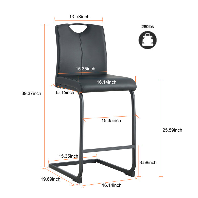 Ensemble de 2 chaises noires en polyuréthane
