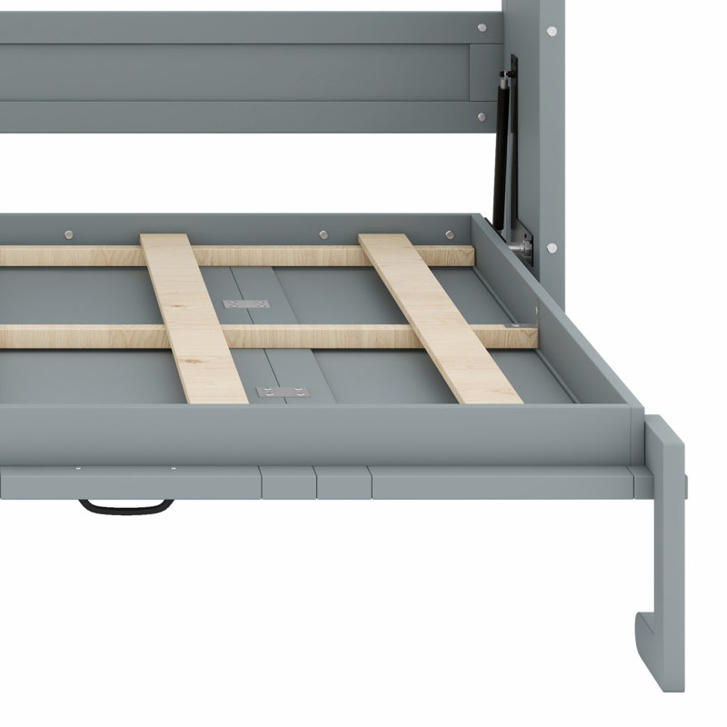 Lit escamotable moderne dans une armoire, Gris