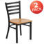 Chaise de restaurant en métal de qualité commerciale à dossier à échelle courbée avec siège en bois Prompton Hercules Series-765669506