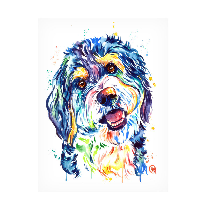 «Lisa Whitehouse Bernedoodle», art sur toile, H 32 po x l 24 po