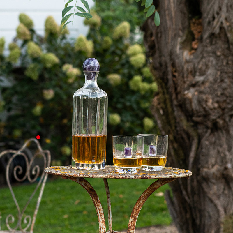 Anna New York Crystal Whiskey Decanter, Amethyst