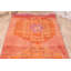 Tapis turc tissé à la main en orange vif pour une esthétique de décor classique et bohème