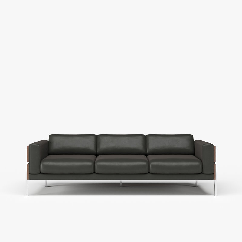 Forum Sofa, Black Genuine Leather