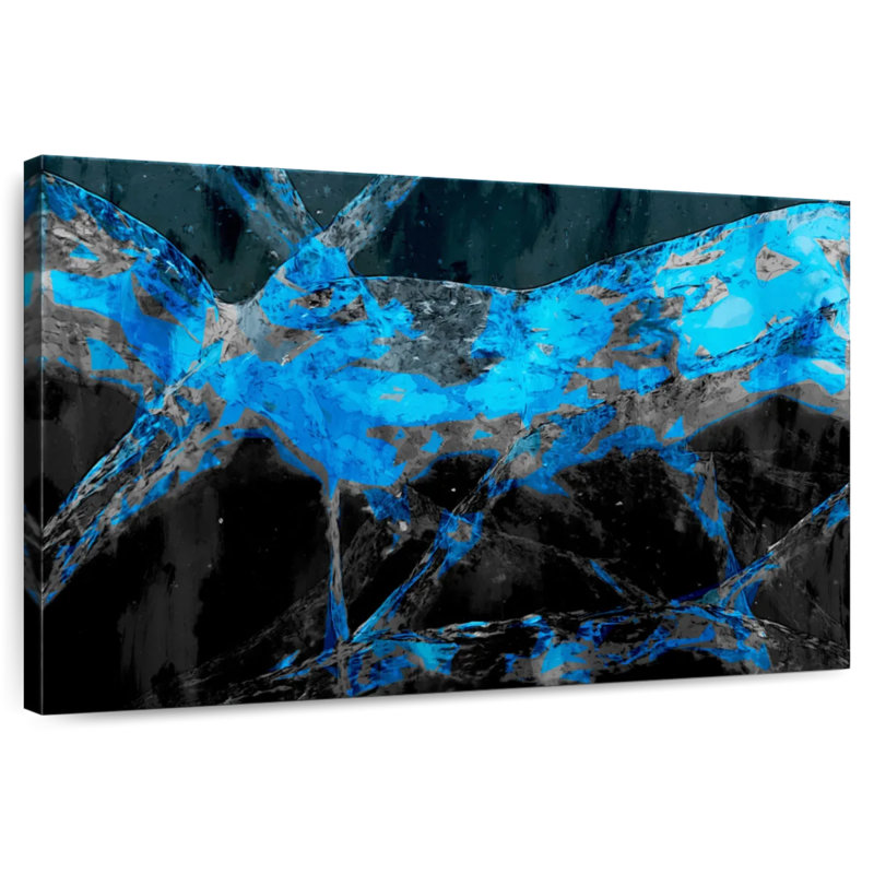 Avery Midnight Blue Abstract, 34" H x 51" W