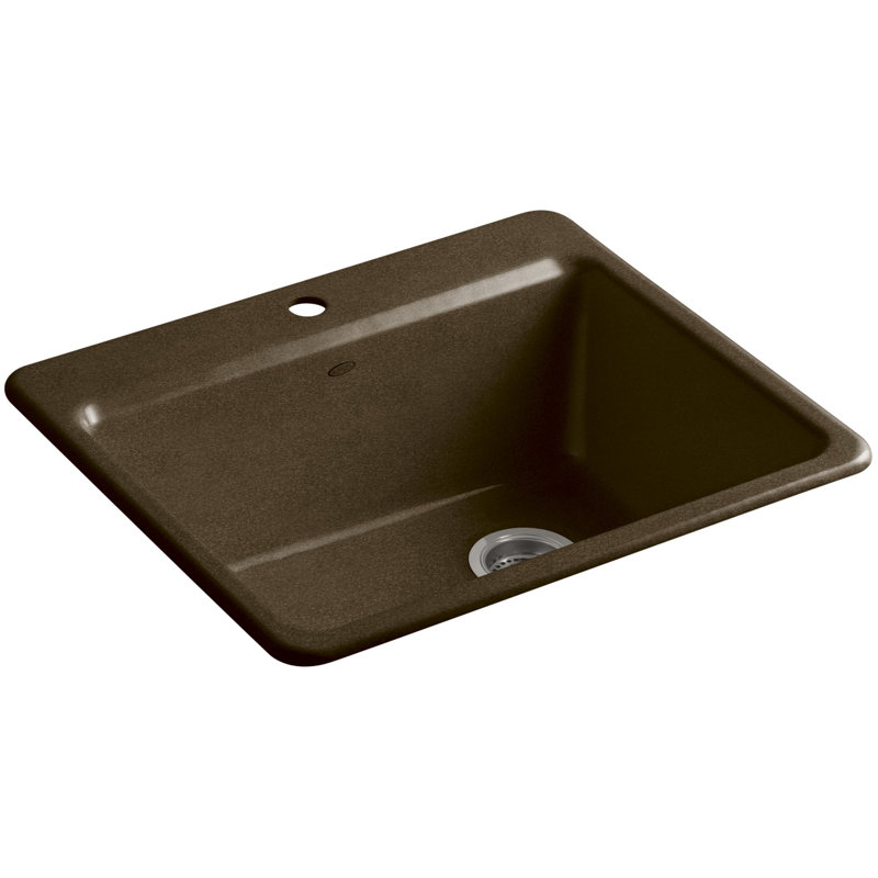 Riverby® 25" L x 22" W x 9-5 8" Bar Kitchen Sink with Basin Rack, 4 holes, White