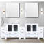 Meuble-lavabo double 96 po Blanc - plateau en céramique et rangement élégant