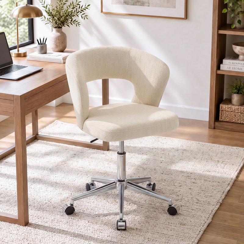 Chaise de bureau rembourrée Sloane, Lin beige
