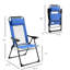 Ensemble de 2 chaises de patio pliantes, chaise bleue à dossier inclinable réglable avec appui-tête amovible pour une utilisation à l'extérieur, jardin, pelouse, cour et