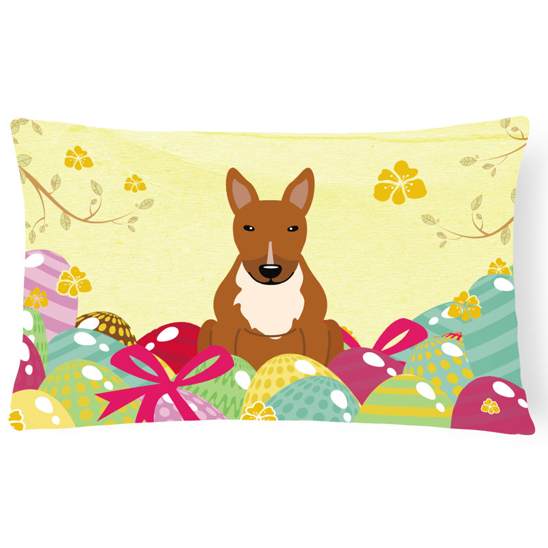 Easter Eggs Outdoor Throw Pillow