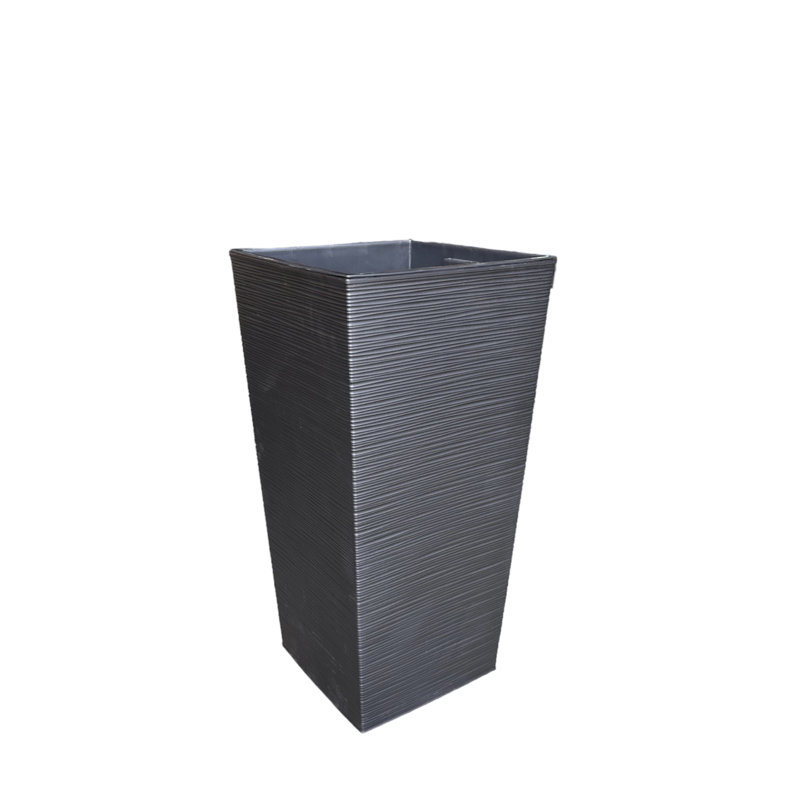 Lamela 22.4 in Tall Black Plastic Modern Planter with Removable Shelf