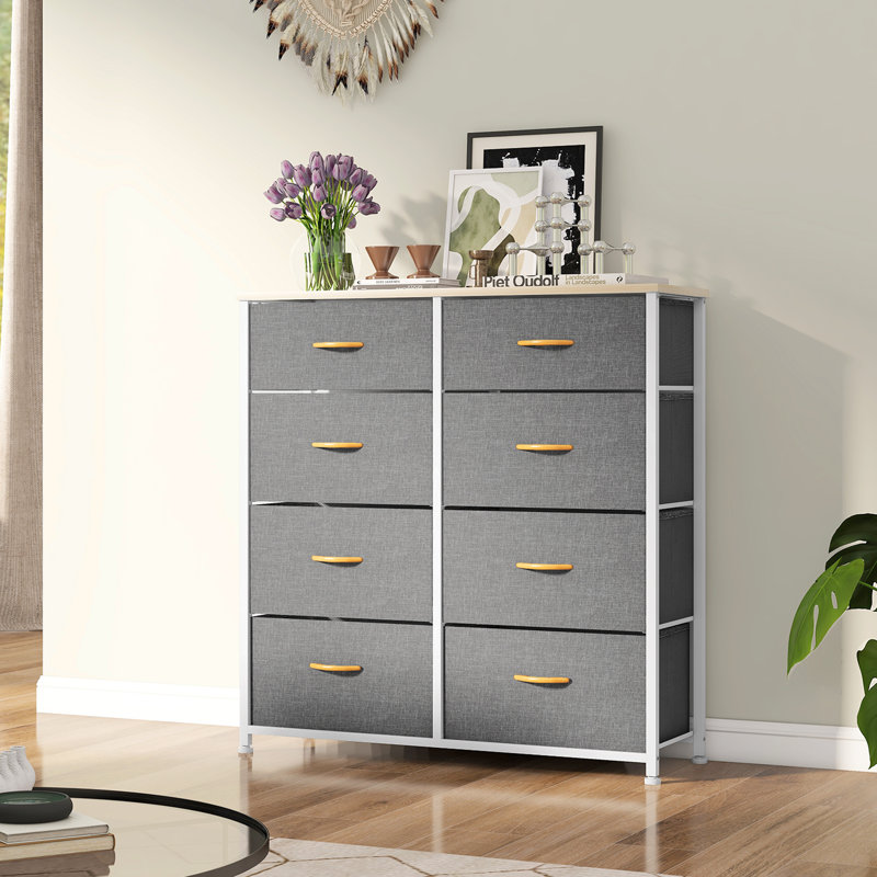 Syere Metal 85.6cm W 8 - Drawer Chest of Drawers