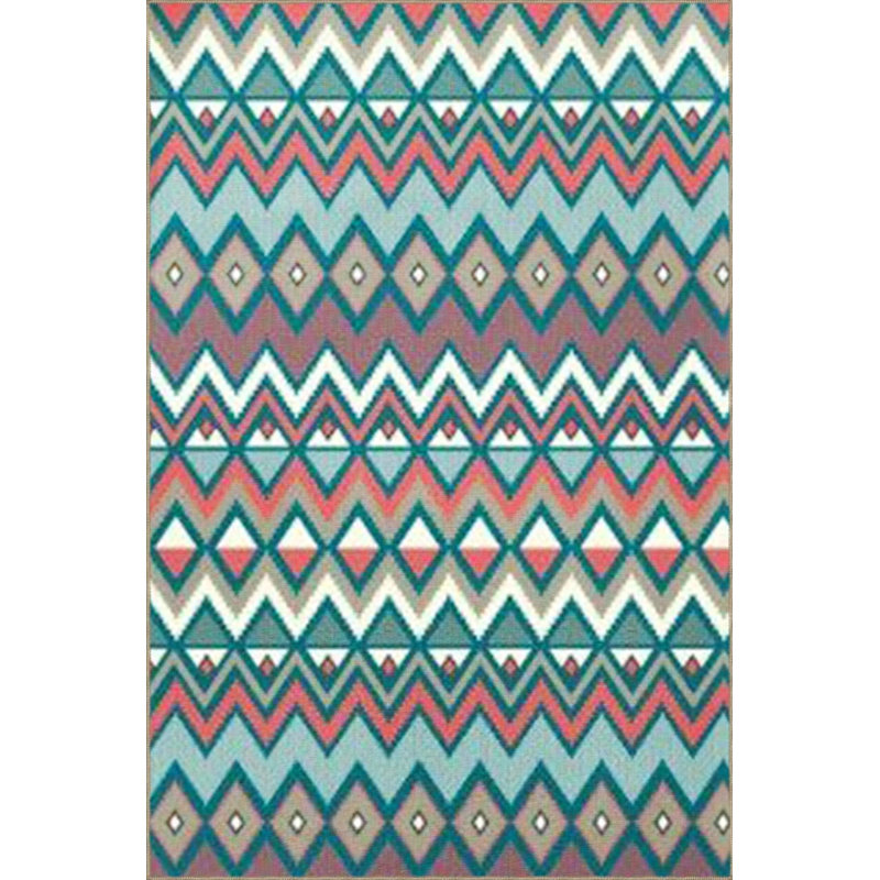 Multicolored Zig-Zag Triangle Geometric Patterned Creative Modern Decorative Carpet, Rectangle 2'4" x 4'