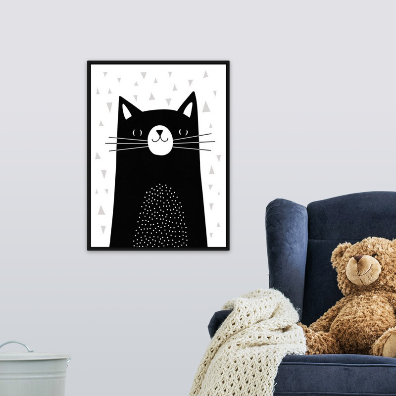 Art de chat Shenk, Cadre flottant noir, H 24 po x l 18 po x P 1,75 po