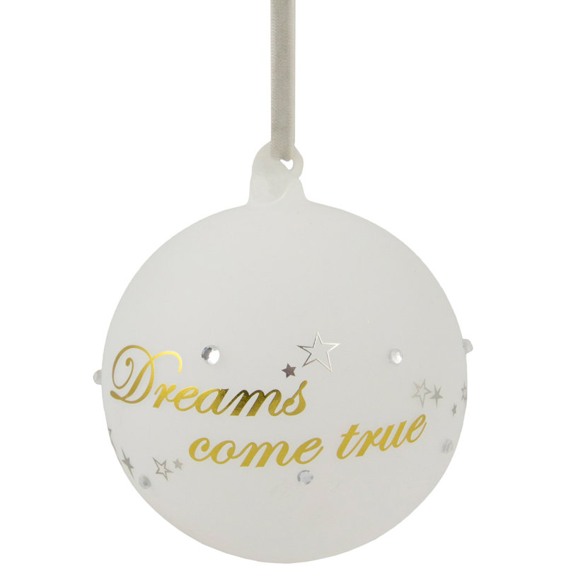 Ornement de Noël en verre givré 4,5 ", Père Noël de la Lune