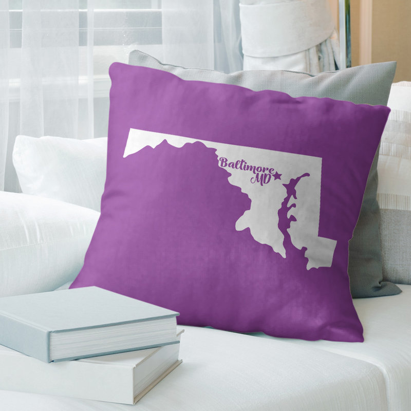 Leather/Suede Reversible Throw Pillow, 18" x 18", Violet, Annapolis