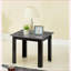Table basse ronde noire en bois massif de 16 po pour le salon, peu encombrante Durable