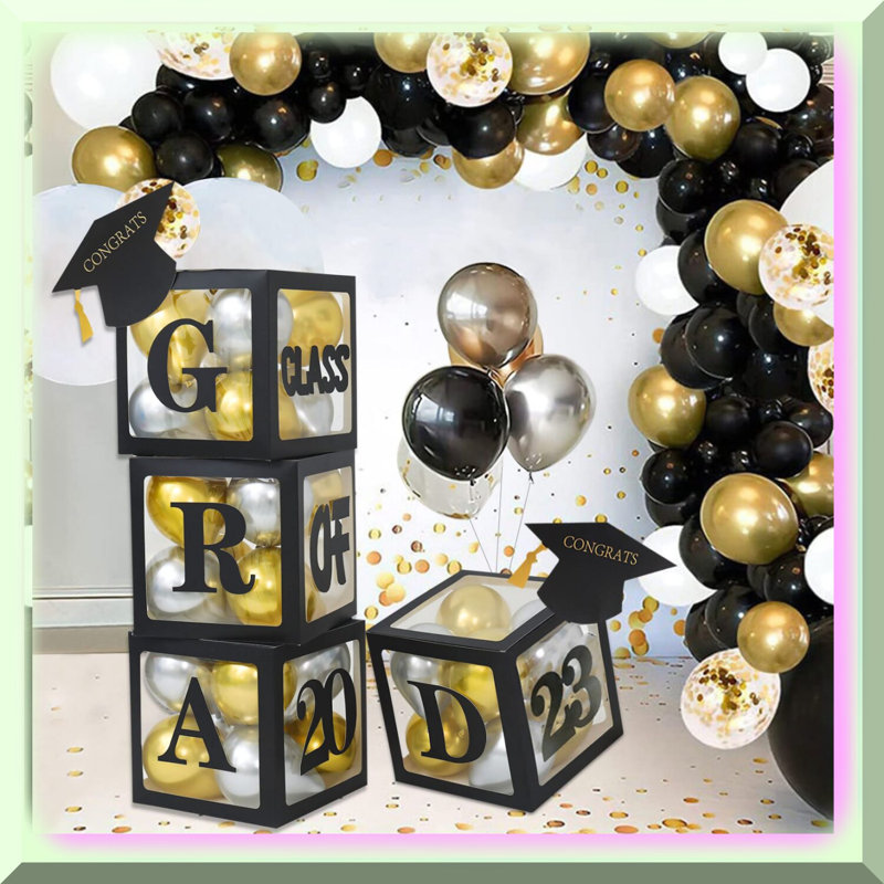 40th Birthday Celebration Kit Black & Gold Decorations