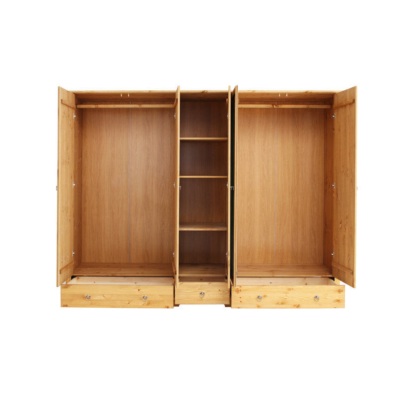 Louroujina 5 Door Solid Wood Wardrobe, Oiled